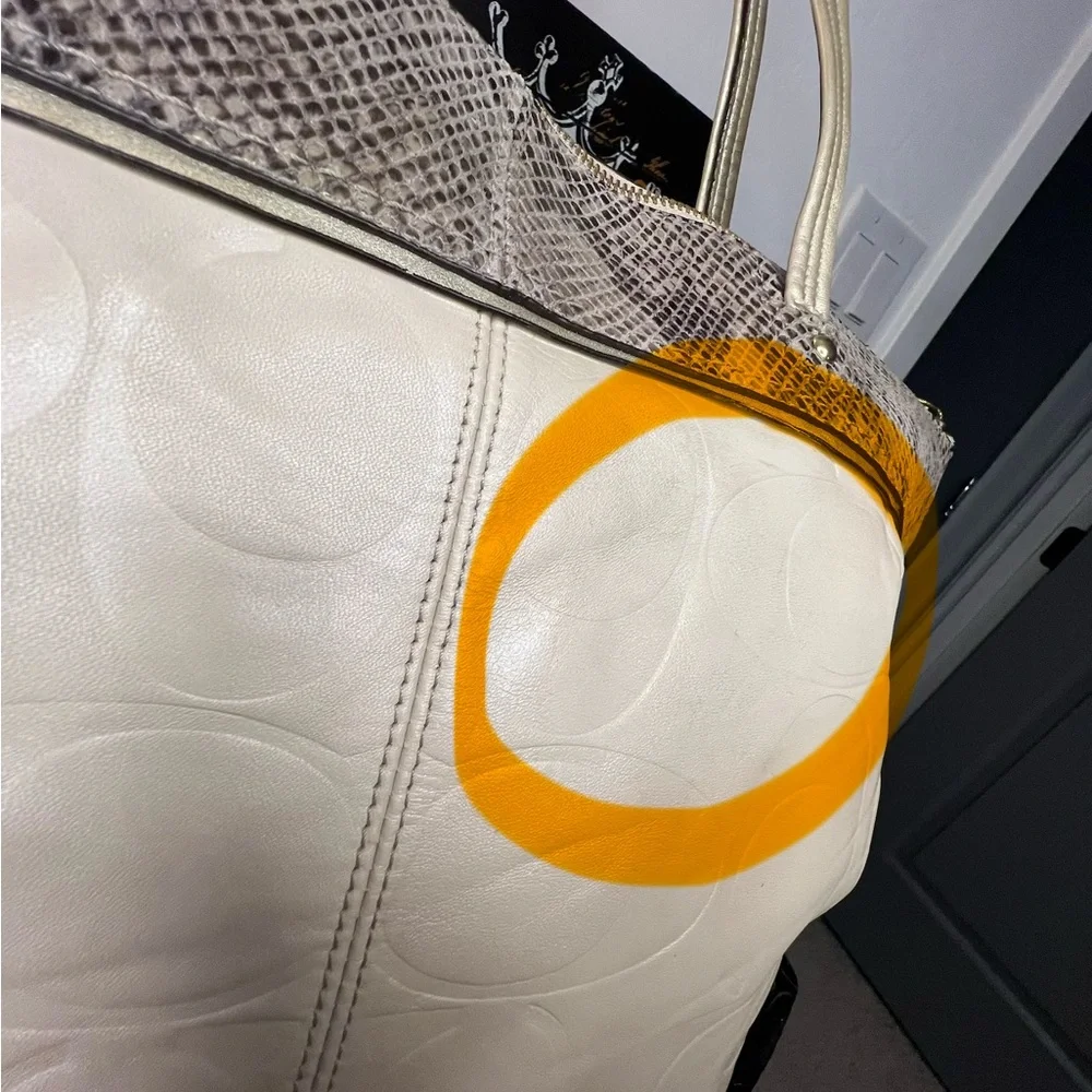 Coach 2012 Laura Embossed Monogram C Snakeskin Leather Tote Bag F19696